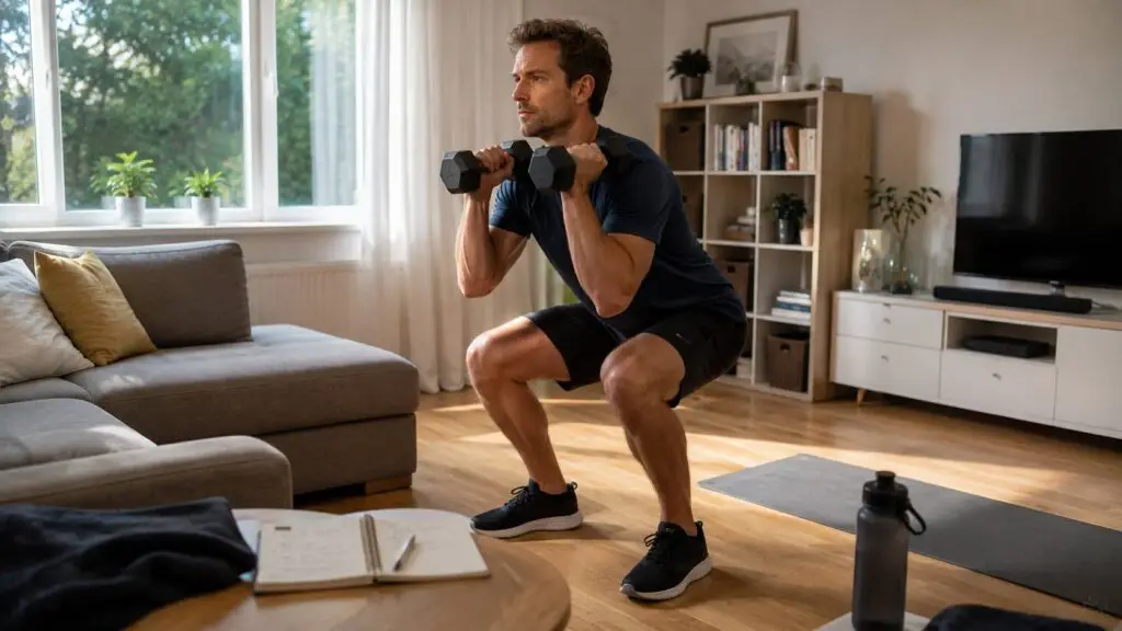 Bewegen slaap en herstel combineren met een goed gedoseerde krachttraining thuis.